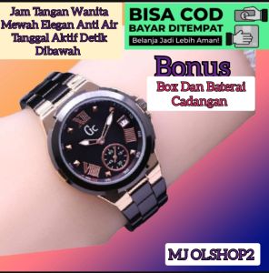 TOP ELEGAN JAM TANGAN FASHION WANITA ANTI AIR DETIK DIBAWAH RANTAN STAINLESS DIAMETER 32CM