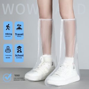 Waterproof Thick High Tube Rain Boot Covers Anti-slip Wear-resistant Mens Shoe Covers for Rainy Days Cycling Foot Covers