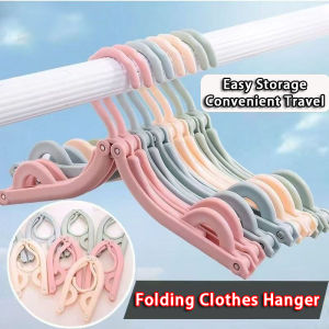 Folding Clothes Hanger Portable Travel Foldable Plastic Hanger Non-slip Hanger Wardrobe Clothes Magic Drying Rack Windproof Clothes Socks Bra Underwear Penyangkut Baju 折叠衣架