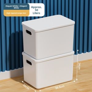 SIVASS | Storage Box for Desk Clutter and Snacks Rectangular Plastic Storage Basket with Lid