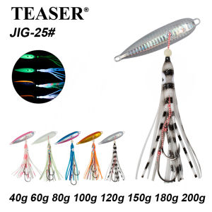 TEASER Sea Fishing Hot Month Artificial Bait Inchiku Lead Fish Iron Plate Night Light Squid Hook Soft Bait Biomimetic Lure Bait