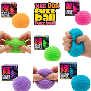 Nee Doh Wonder Waves Fuzz Ball Textured Sensory Squeeze Stress Relief Fidget Ball Anti Anxiety Decompression Toy for Adults Kids