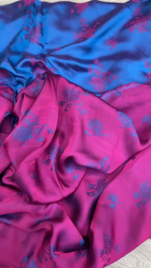 Vải lụa may áo dài tơ tằm Palacesilk cúc đại đóa xanh cobal siêu nhẹ#mềm mượt#thoáng mát