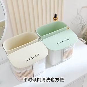 Multi-functional transparent mesh classification storage box cotton swabs beauty egg make-up remover cotton mesh breathable storage box cabinet make-up storage box