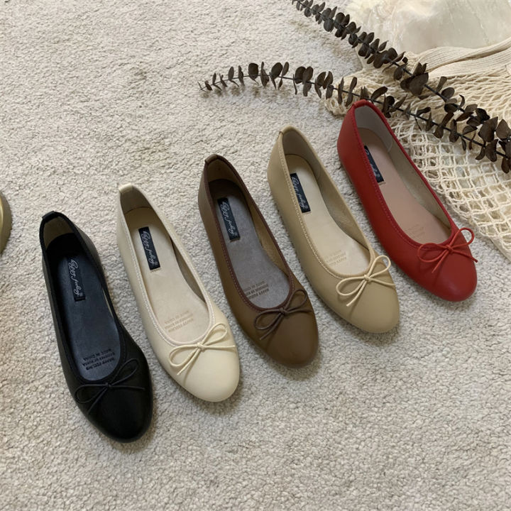 รองเท้าส้นแบนแบบสวมสำหรับผู้หญิง ดีไซน์พิเศษ | Lazada.co.th