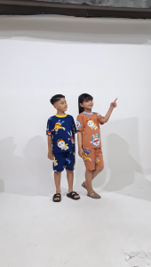 Hanamichi AYYA.ST Setelan Baju Tidur Anak Lengan Pendek Motif Kartun Lucu
