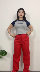 ชุดเซ็ตแฟชั่น เสื้อยืดปักลาย + กางเกงขาสั้นออกกำลังกาย