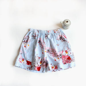 Soft and Breathable Summer Cotton Silk Shorts Cool Womens Pajama Bottoms Summer Rayon College Students High Waist Home Pants