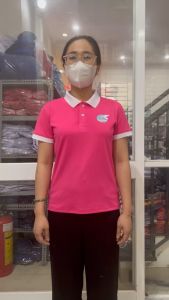 Áo thun polo hồng in logo Hội Liên Hiệp Phụ Nữ VN đẹp chất lượng - Hình thật hàng sẵn số lượng nhiều