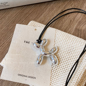 Golden Balloon Dog Long Sweater Chain Womens Cute Luxury Necklace Autumn Winter Hoodie Chain Fresh out Fashion Jewelry Accessory