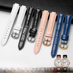 GANG JUE | Rossini Compatible Leather Watch Band For Women Medium Thickness Matte Finish Bullhide Pin Buckle Interface Type