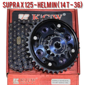 Gir Set Supra X 125 Helm In Kagawa 14 T-36 Rantai Drivetrain Suku Cadang Motor