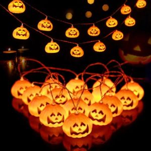 YESPERY 1M LED Light Halloween Pumpkin Design Creative Light String DIY Pumpkin Lantern Holiday Decoration