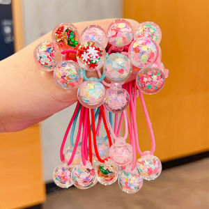 High Elasticity Dual-Headed Hair Ties for Girls Cute Sparkling Ponytail Holder Korean Style Childrens Accessories Hair Bands