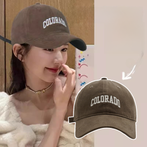 Womens Baseball Cap Summer Sun Protection Deepened Large Head Circumference Duckbill Cap Street Style Cotton Cap for All Ages