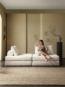 Small Apartment Nine-Tier Cake Sofa Tofu Block Removable and Washable Removable Backrest Cream Wind Cashmere Module Sofa Bed