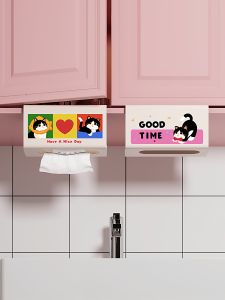 กล่องใส่ผ้าเช็ดหน้าลายการ์ตูน ตู้เย็น ชั้นวาง ตู้ลิ้นจี่ กล่องเก็บผ้าเช็ดหน้า ตู้ลิ้นจี่ ตู้เช็ดหน้า กล่องใส่ผ้าเช็ดหน้า ตู้เช็ดหน้า