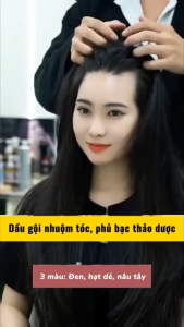Dầu Gội Phủ Bạc Nhuộm Tóc 1 Hộp 10 Gói Thảo Dược Tại Nhà Lên Màu Đều Bóng Đẹp Tự Nhiên