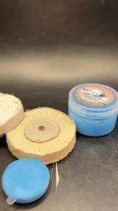 เคเจไขปลาวาฬขัดเนื้อ(นิ่ม)ขจัดคราบ ขัด โลหะ สำหรับขัดเงา พร้อมล้อผ้าล้อขัดเงาดิบ ล้อด้ายดิบใช้ปัดเงาในของขั้นตอนสุดท้าย ผลิตภัณฑ์ขัดและตกแต่ง เครื่องมือช่าง