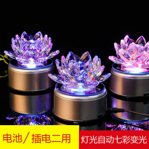 Đèn Hoa Sen LED Đồ Trang Trí Bàn Đồ Trang Trí Bằng Pha Lê Đèn Cúng Phật Đèn Pin Đèn Nhà Đèn Lâu Đài Phật Giáo Đèn Trang Trí