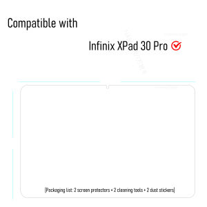 For Infinix XPad 30 Pro Tempered Glass Full HD Screen Protector On Infinix XPad30 Pro 11" Damaga-Proof Guard Free Bubble 2-Pack