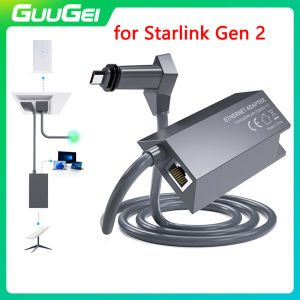 GUUGEI Starlink คอนเนคเตอร์ตัวผู้สำหรับการเชื่อมต่อเครือข่าย Starlink Gen 2เราเตอร์หญิงสาวแจ็คไป RJ45อะแดปเตอร์อีเทอร์เน็ต V2