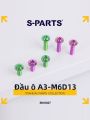 s-parts | Ốc Vít Hợp Kim Titan A3 D13 Đầu Dù M6. 