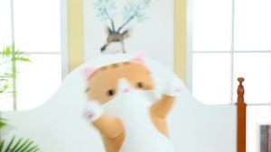 Long Cat Plush Doll Soft Cat Pillow Kawaii Stuffed Animal Hug Pillow Sleeping Pillow Plush Toy Cute Cat Cushion PP Cotton Gift for Kids Adults