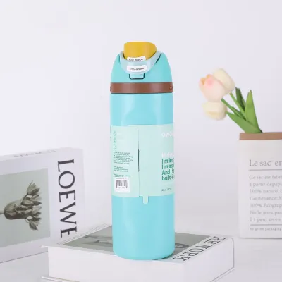 Tôi Biết Owala 304 chân không thép không gỉ dung tích lớn bình nước thể thao cách nhiệt chống rò rỉ với rơm tích hợp cho các hoạt động ngoài trời