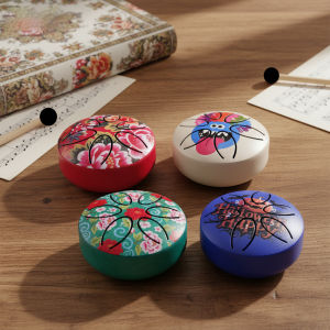 Dozzly Mini Handpan Drum 3 Inch 6 Notes Steel Tongue Chakra Drum Colorful Patterns for Yoga Musical Gift