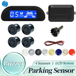 Hippcron Car Parking Sensors Parking Kit Display 22mm 4 Sensors Backlight Reverse Backup Radar Monitoring 8 Colors Unlversal