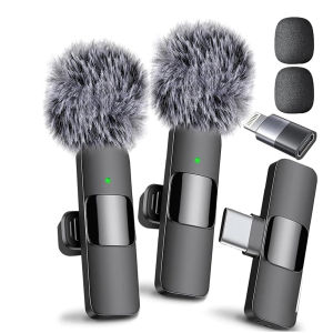 Compact Wireless Lavalier Microphone with Noise Reduction for Mobile and Camera Recording Portable Audio Solution