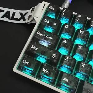 Carbon Fiber Textured Keycaps Japanese Korean Russian Layout 132 Keys Cherry Profile Transparent Key Caps for Mechanical Keyboar