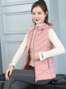 2025 New Womens down Cotton Vest Thickened Short Style Winter Outerwear Warmth Protection Fashionable Commute Regular Sleeve