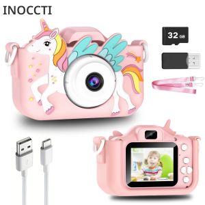 2.0 นิ้วกล้องดิจิตอลสำหรับเด็กแบบชาร์จไฟได้กล้องการ์ตูนของเล่น 48MP 1080P HD มินิกล้องเซลฟี่ของขวัญสำหรับเด็กชายเด็กหญิง