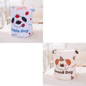 ถังเสื้อผ้าสกปรกแบบพับได้ลายการ์ตูนขนาดใหญ่สำหรับใช้ในบ้าน ถังใส่ของสำหรับเล่นกิจกรรมกลางแจ้ง ถังเสื้อผ้าสกปรกผ้าฝ้าย ถังเสื้อผ้าสกปรกแบบทนน้ำ