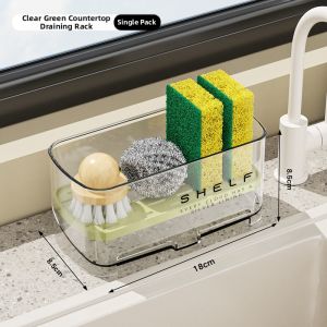TEKANAI | Sink Drain Sponge Storage Rack Narrow Edge Design