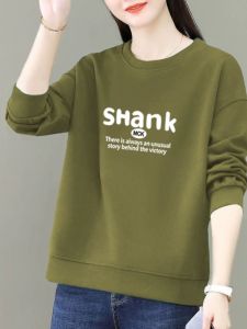 Fashion Sweater Womens New Arrival Trendy K-style Spring and Autumn Loose Western Style Slim Looking Easiest for Match Round Neck Long Sleeve Top Outwear Women