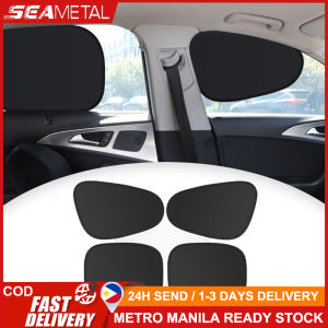 SEAMETAL 4Pcs/Set Universal Car Sunshade Electrostatic Adsorption Car Side Window Curtain Folding Sunshade Cover Sun Protection