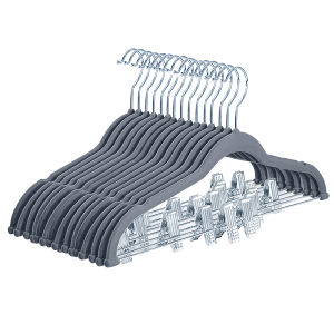 Flocking Clothes Hanger Pants Hanger with Clip Anti-slip Adjustable JK Hanfu Special Purpose Hanger Durable Storage Organizer