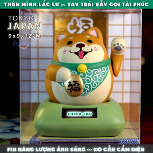 Mô Hình Chó Thần Tài SHIBA INU Nhật Bản Lắc Lư Vẫy Tay Tự Động Mời May Mắn Bình An Tới Chủ Nhân