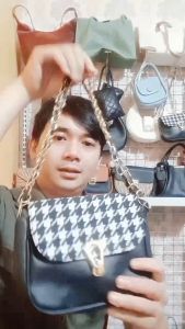 Tas wanita selempang CLARA kulit sintetis & kanvas