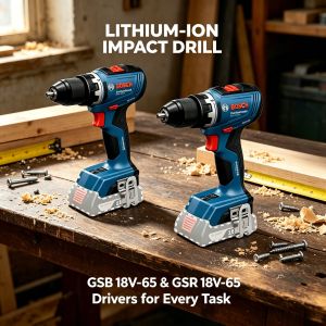 Bosch | Compact Bosch GSR 18V-65GSB 18V-65 Power Drills Anti-slip Grips for Cabinet Building and Heavy-duty Carpentry Assembly Projects