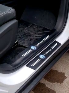 Ready Stock Carbon Fiber Car Door Sill Sticker Protecto 4pcs/1Set(Free Tools)