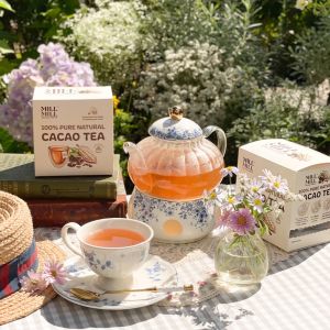 Pure Cacao Tea นอนหลับสบาย ลดการปวดหัวระหว่างวัน ชาคาเคาบริสุทธิ์ 100% จากเมล็ดโกโก้เต็มเมล็ด ชาโกโก้ เพื่อสุขภาพ 10 ซอง Mill Mill by Daddys Antique Bakery