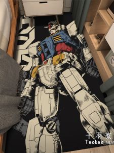 Non-Slip Bedroom Rug Machine Washable Cartoon Anime Gaming Room Foot Mat Entryway Carpet Modern Simple Style Home Decor