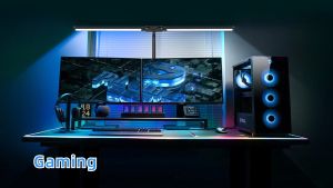 LED Desk Lamp Double Head Table Light USB Dimmable Foldable Table Lamps 24W Screen Light Bar For Reading Office Game