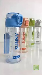 Bình nước học sinh đa năng có ống hút dây đeo nắp khoá tiện dụng