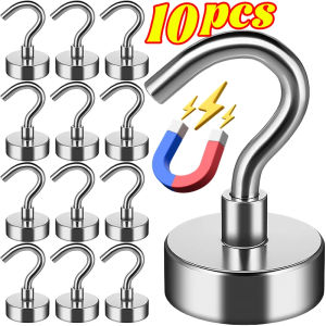 10/20/30Pcs Metal Strong Magnetic Hooks Wall-mounted Heavy Duty Magnet Hook Key Coat Hanging Hanger