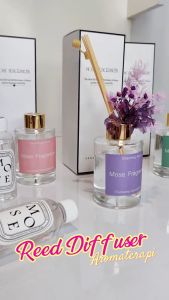Reed Diffuser Aromatherapy Essential Oil Pewangi Ruangan Botol Kaca Aesthetic Hiasan Bunga dan Stick Rotan Pengharum Kamar Mandi Ruang Tamu